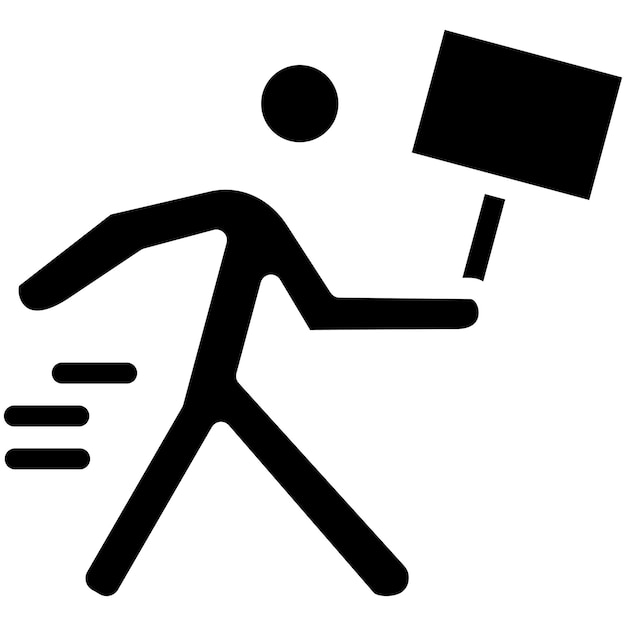 Ilustración del icono vectorial de movimiento de la protesta y la desobediencia civil