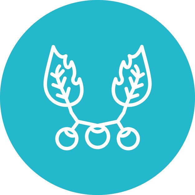 Ilustración del icono vectorial de muérdago del conjunto de iconos de invierno