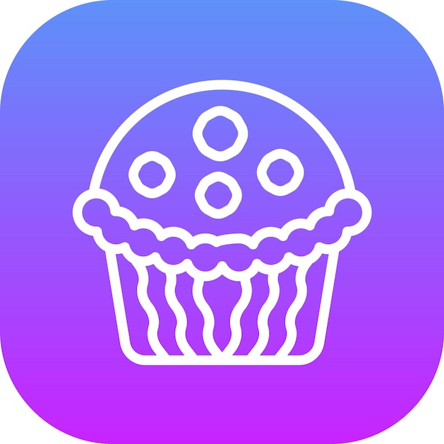 Ilustración del icono vectorial de muffins del conjunto de iconos de dulces y dulces