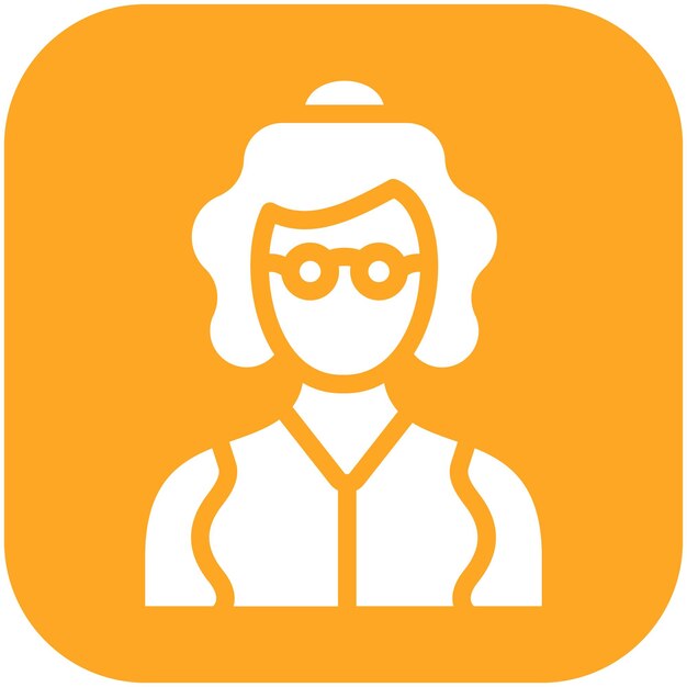Ilustración del icono vectorial de la mujer anciana del conjunto de iconos de Generation Gap