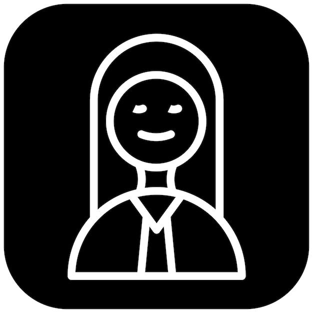 Ilustración del icono vectorial de la mujer del conjunto de iconos de Fiesta y Celebración