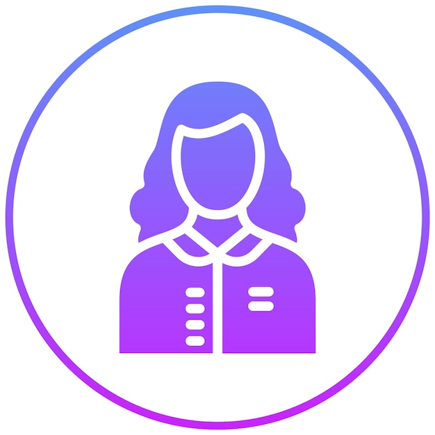 Ilustración del icono vectorial de la mujer de negocios del icono de la ama de llaves