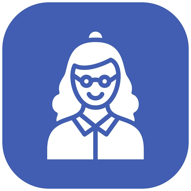 Vector ilustración del icono vectorial de la mujer vieja del conjunto de iconos de la ama de llaves