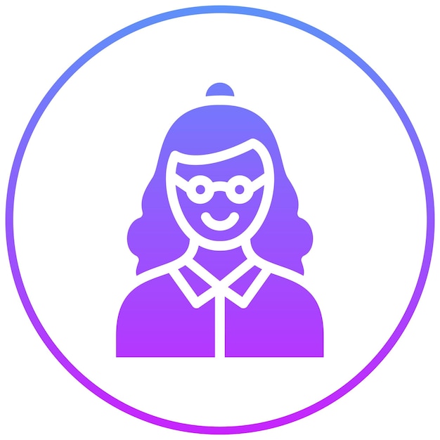 Vector ilustración del icono vectorial de la mujer vieja del conjunto de iconos de la ama de llaves