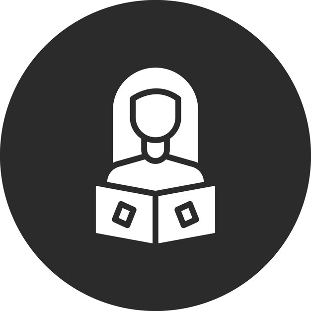 Ilustración del icono vectorial de las mujeres que leen libros del iconset de la biblioteca