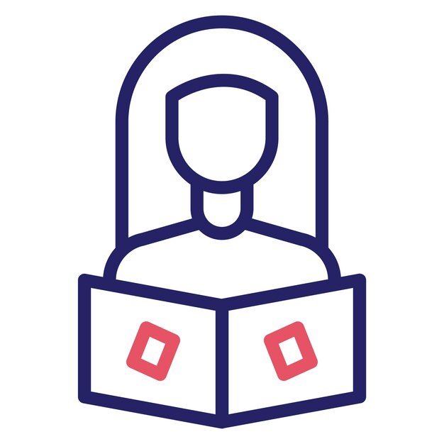 Ilustración del icono vectorial de las mujeres que leen libros del iconset de la biblioteca