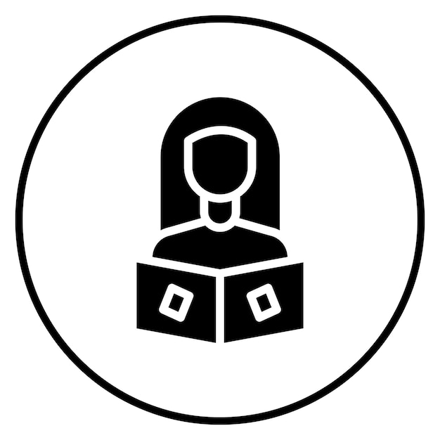 Ilustración del icono vectorial de las mujeres que leen libros del iconset de la biblioteca