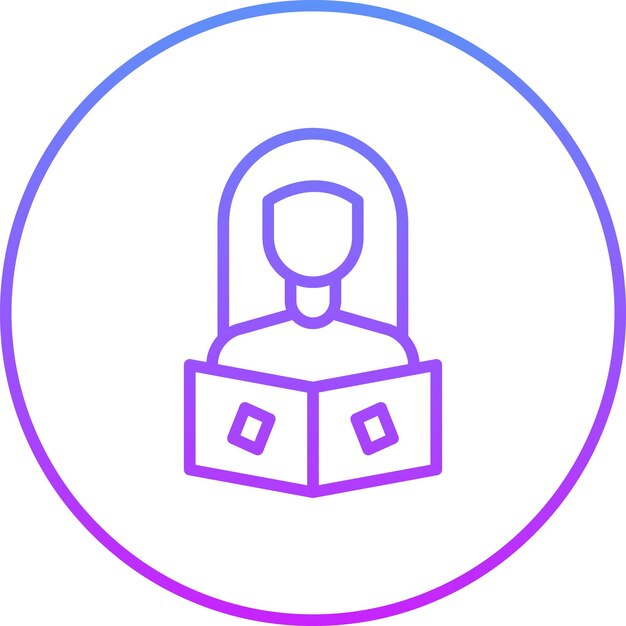 Ilustración del icono vectorial de las mujeres que leen libros del iconset de la biblioteca