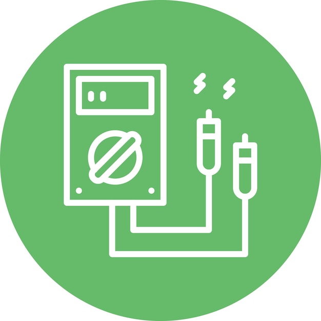 Ilustración del icono vectorial multimétrico del conjunto de iconos de procesos industriales