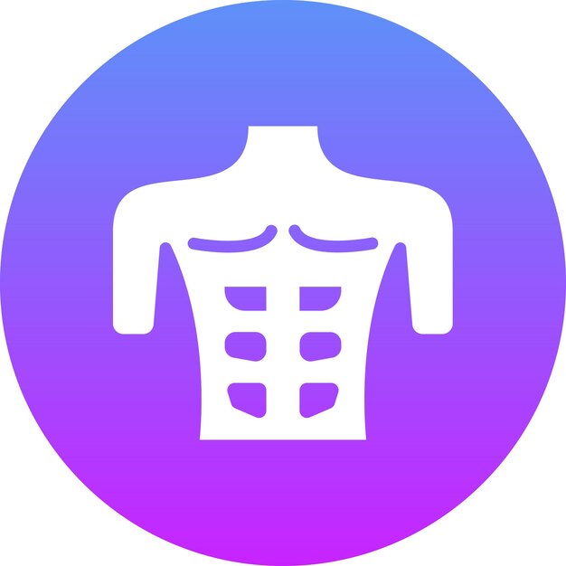 Ilustración del icono vectorial del músculo del pecho del conjunto de iconos del gimnasio