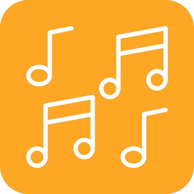 Ilustración de icono vectorial de música del conjunto de iconos del Año Nuevo