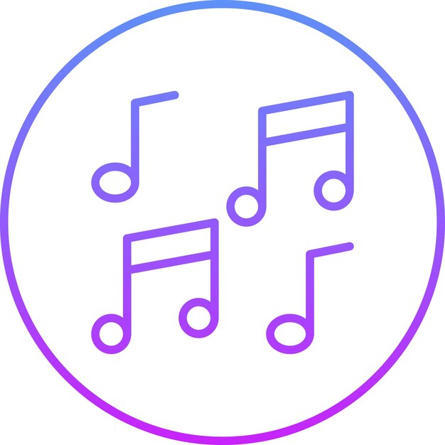 Ilustración de icono vectorial de música del conjunto de iconos del Año Nuevo