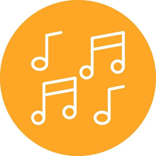 Ilustración de icono vectorial de música del conjunto de iconos del Año Nuevo