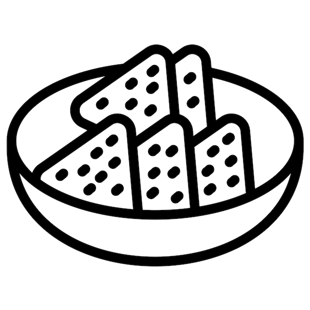 Ilustración del icono vectorial de Nachos del conjunto de iconos de World Cuisine