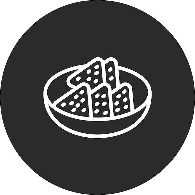 Ilustración del icono vectorial de Nachos del conjunto de iconos de World Cuisine