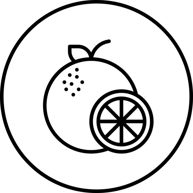 Ilustración de icono vectorial naranja del conjunto de iconos de frutas y verduras