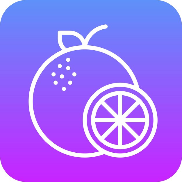 Ilustración de icono vectorial naranja del conjunto de iconos de frutas y verduras