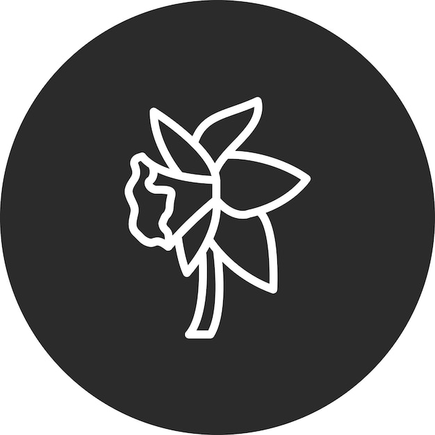 Ilustración del icono vectorial de narcisos del conjunto de iconos de flores