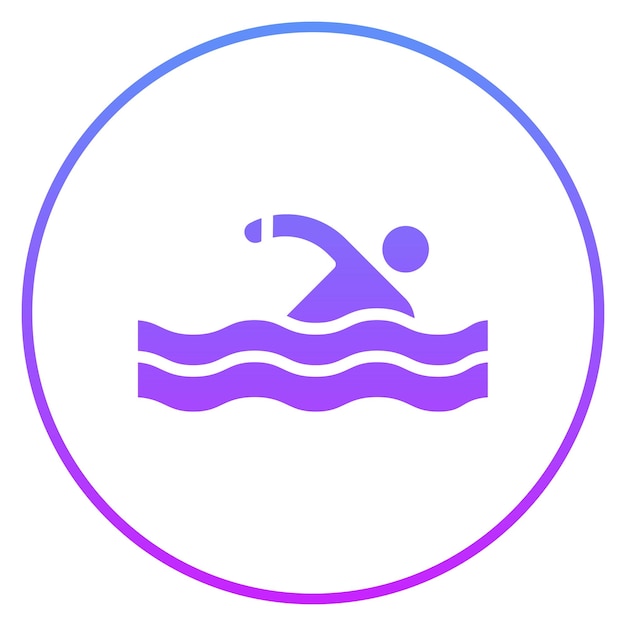 Ilustración del icono vectorial de natación del conjunto de iconos deportivos