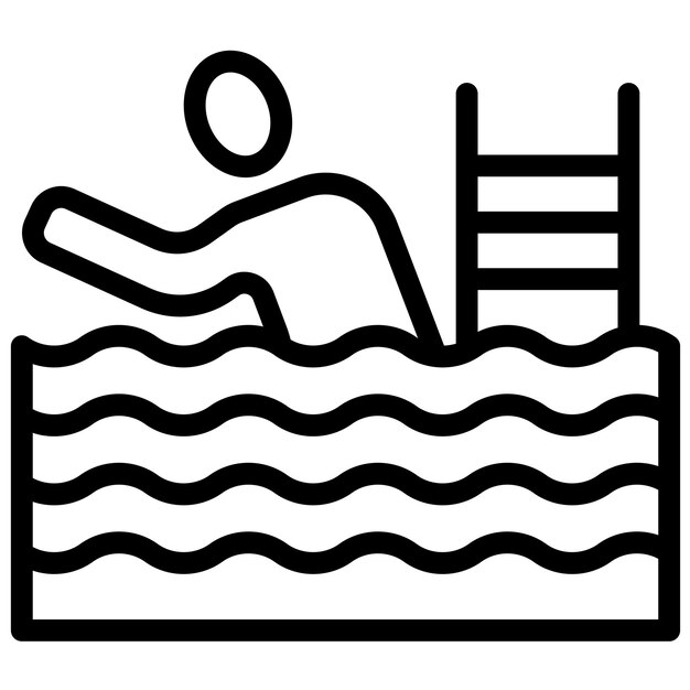 Ilustración del icono vectorial de natación del conjunto de iconos de los Juegos Olímpicos