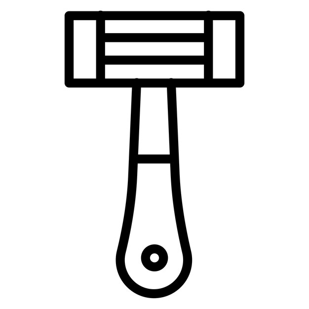 Ilustración del icono vectorial de la navaja del conjunto de iconos de la rutina de higiene