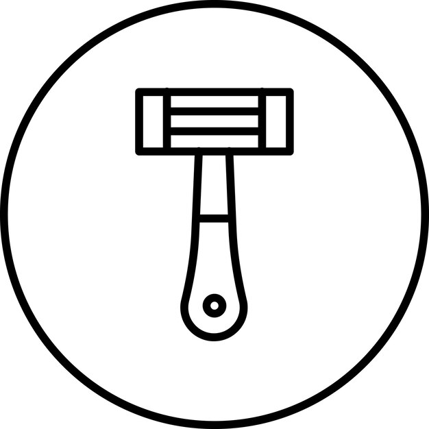Ilustración del icono vectorial de la navaja del conjunto de iconos de la rutina de higiene