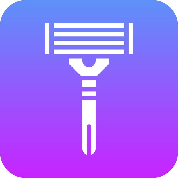Ilustración del icono vectorial de la navaja del conjunto de iconos del salón de peluquería