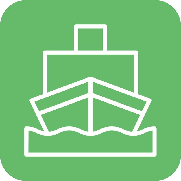 Ilustración del icono vectorial de la nave de carga del conjunto de iconos de los elementos de la ciudad
