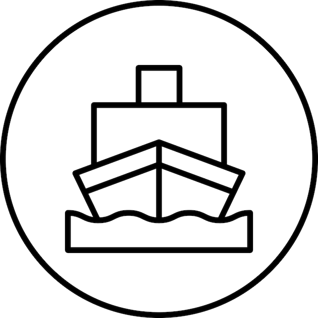 Ilustración del icono vectorial de la nave de carga del conjunto de iconos de los elementos de la ciudad