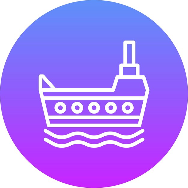 Ilustración del icono vectorial de la nave del conjunto de iconos de la civilización antigua