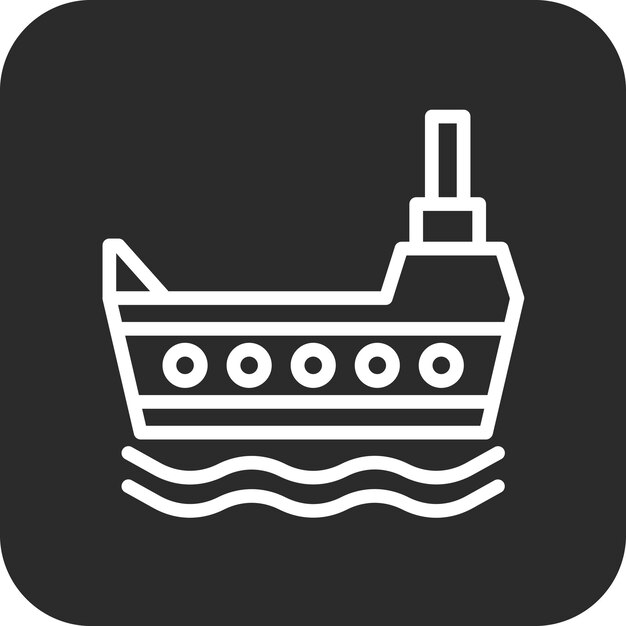 Ilustración del icono vectorial de la nave del conjunto de iconos de la civilización antigua