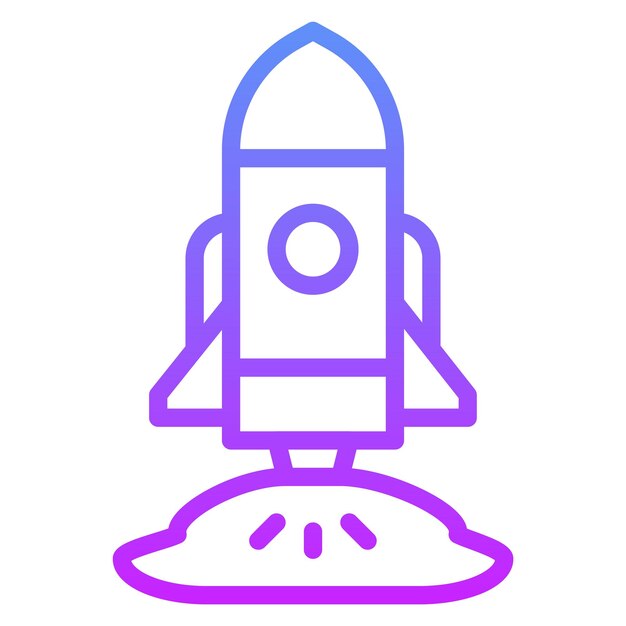 Ilustración del icono vectorial de la nave espacial del conjunto de iconos de tecnología espacial