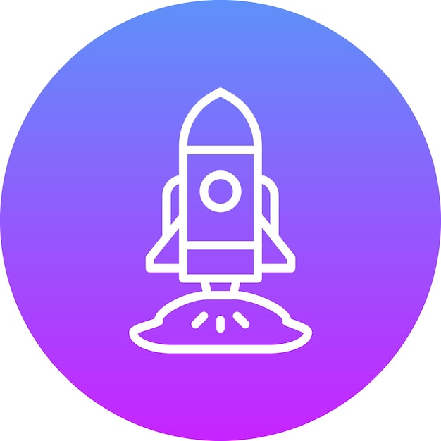 Ilustración del icono vectorial de la nave espacial del conjunto de iconos de tecnología espacial