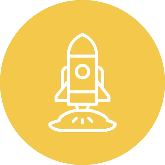 Ilustración del icono vectorial de la nave espacial del conjunto de iconos de tecnología espacial