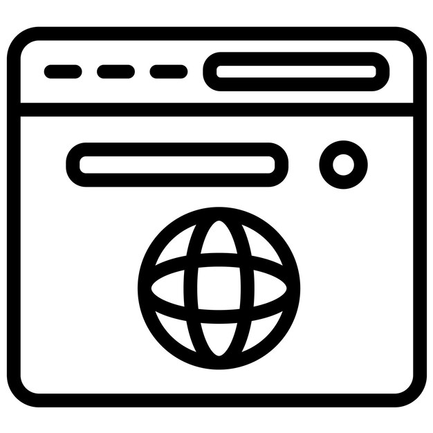 Ilustración del icono vectorial del navegador del conjunto de iconos sin código