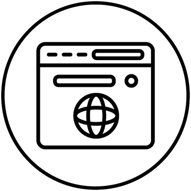 Ilustración del icono vectorial del navegador del conjunto de iconos sin código