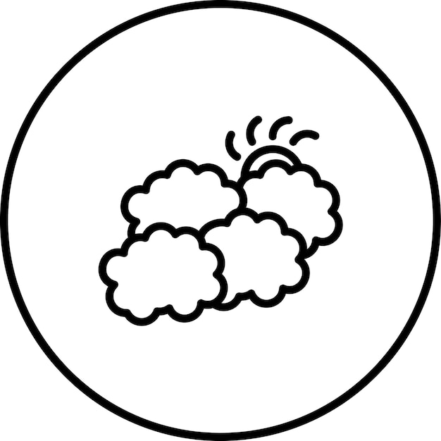 Ilustración del icono vectorial de neblina del conjunto de iconos meteorológicos