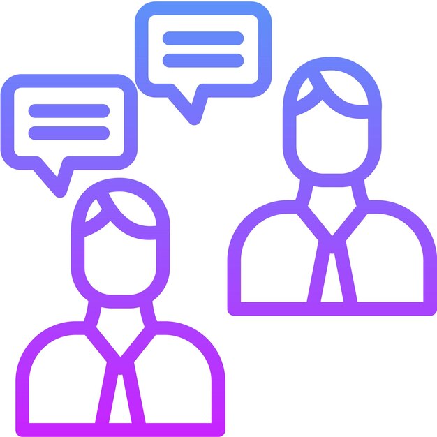 Ilustración del icono vectorial de negociación del conjunto de iconos de liderazgo