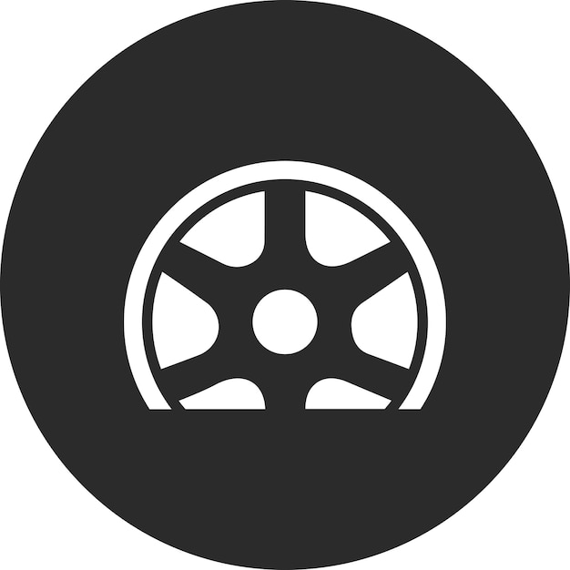 Ilustración del icono vectorial de neumáticos planos del conjunto de iconos de reparación de automóviles
