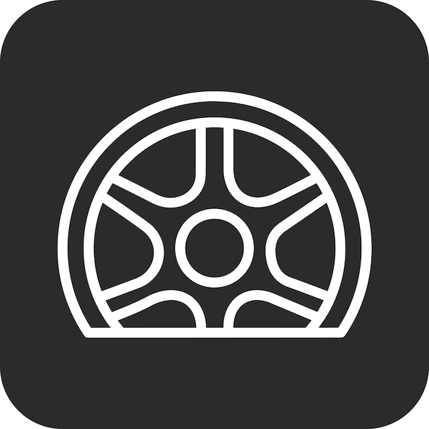 Ilustración del icono vectorial de neumáticos planos del conjunto de iconos de reparación de automóviles