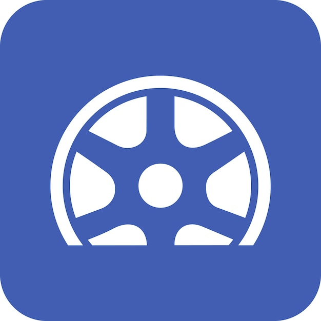 Ilustración del icono vectorial de neumáticos planos del conjunto de iconos de reparación de automóviles