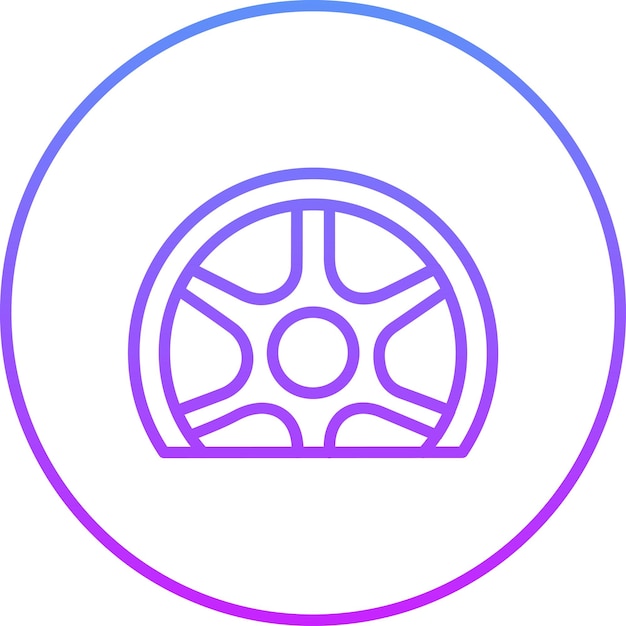 Ilustración del icono vectorial de neumáticos planos del conjunto de iconos de reparación de automóviles