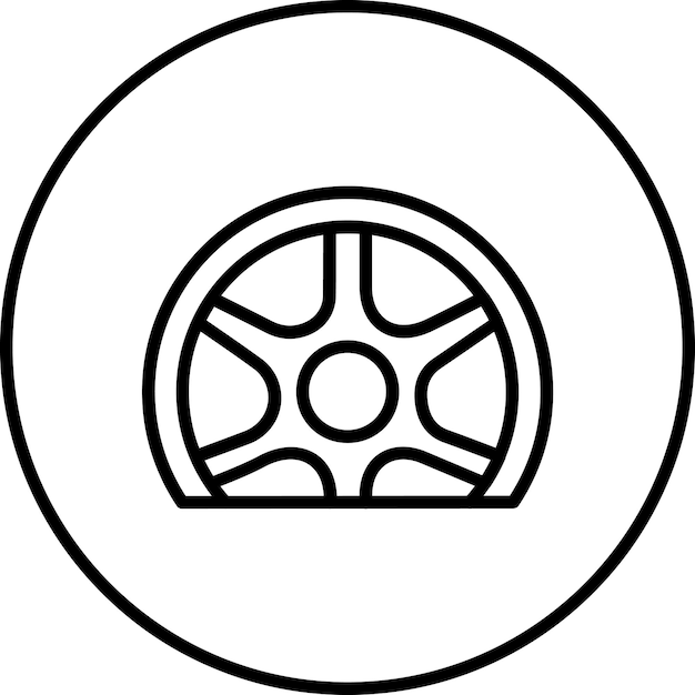 Ilustración del icono vectorial de neumáticos planos del conjunto de iconos de reparación de automóviles