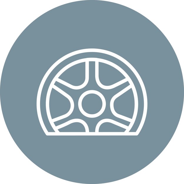 Ilustración del icono vectorial de neumáticos planos del conjunto de iconos de reparación de automóviles