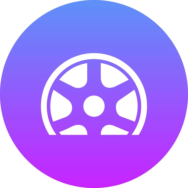 Ilustración del icono vectorial de neumáticos planos del conjunto de iconos de reparación de automóviles