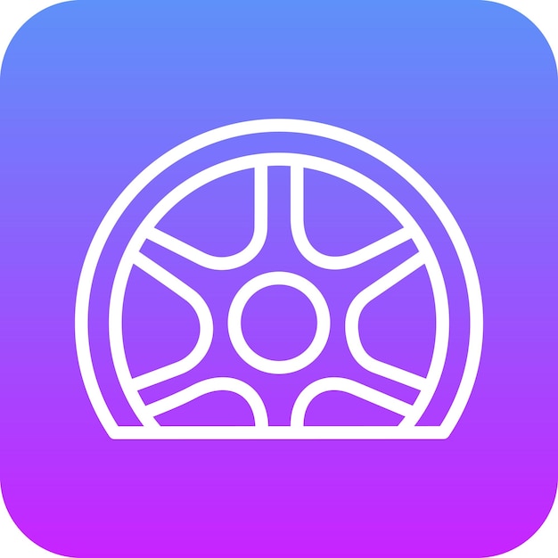 Ilustración del icono vectorial de neumáticos planos del conjunto de iconos de reparación de automóviles