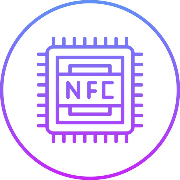 Ilustración del icono vectorial NFC del conjunto de iconos de la ciudad inteligente