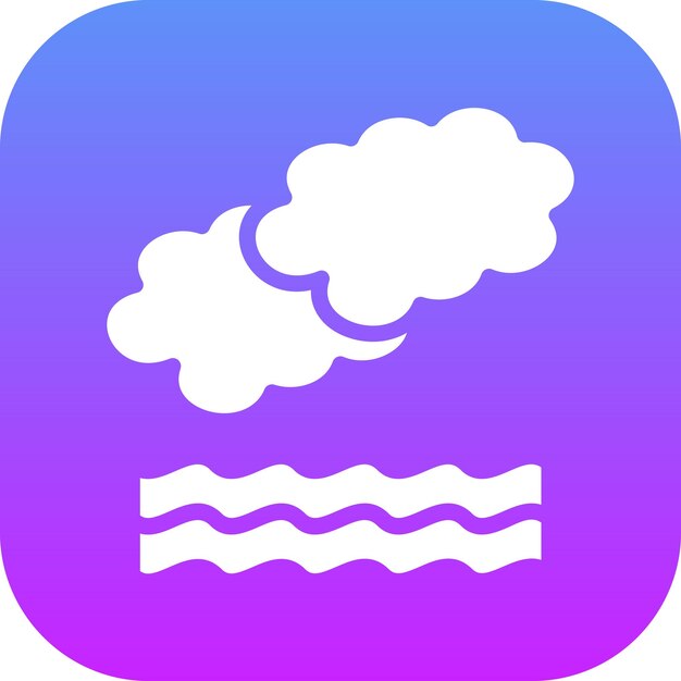 Ilustración del icono vectorial de niebla del conjunto de iconos de contaminación