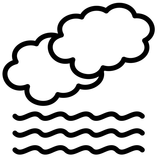 Ilustración del icono vectorial de niebla del conjunto de iconos de contaminación