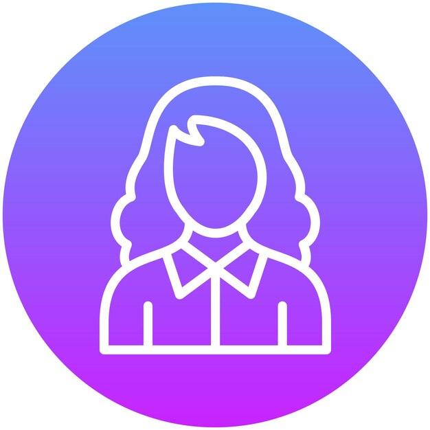 Ilustración del icono vectorial de la niña del conjunto de iconos de Generation Gap
